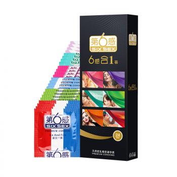 第6感六合一天然乳胶橡胶安全套24只 多重体验