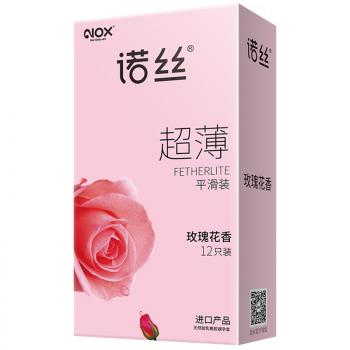 诺丝玫瑰花香安全套12只装 超薄平滑 柔软贴肤